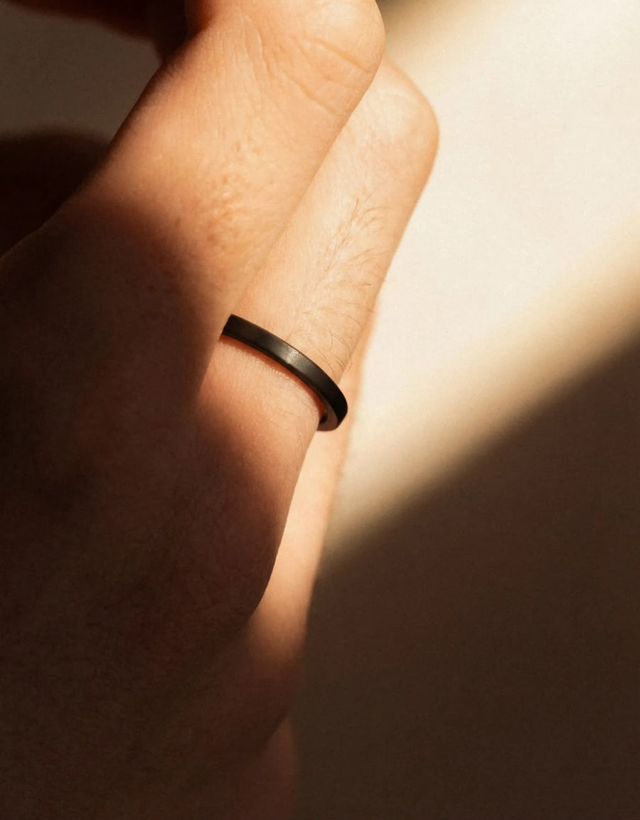 Stackable One-Size Ring — Black